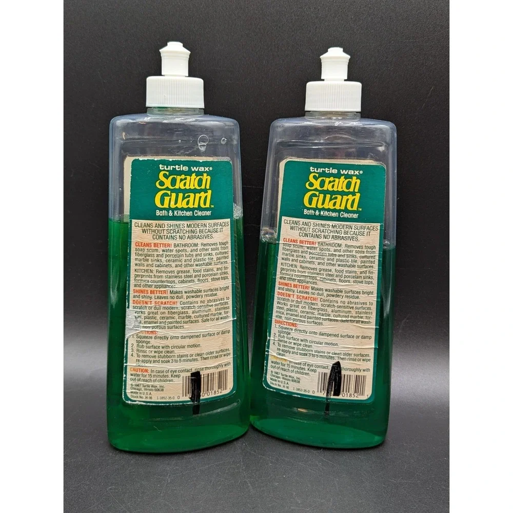2 Vintage 1987 Turtle Wax SCRATCH GUARD Bath & Kitchen Cleaner USA Kitchen Prop
